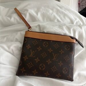 Louis Vuitton Brown and Tan Monogram Pouch